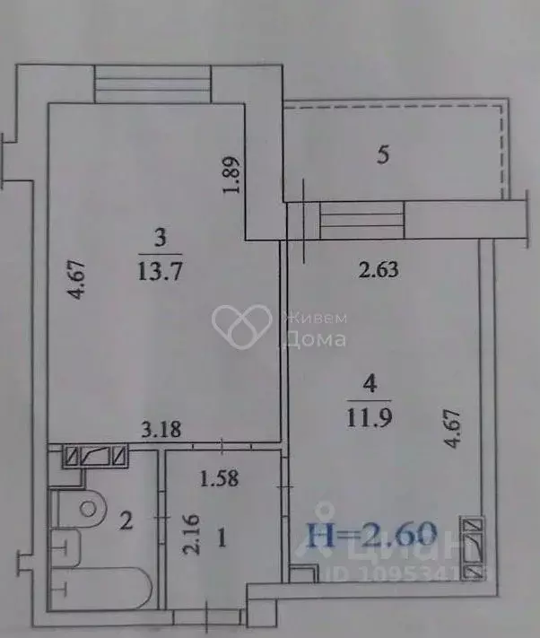 1-к кв. Волгоградская область, Волжский ул. Мира, 131 (31.7 м) - Фото 1