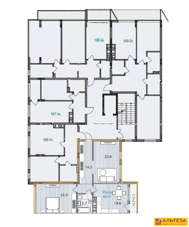 2-комнатная квартира: Зеленоградск, улица Гагарина, 87 (89.5 м) - Фото 0