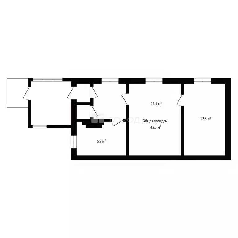 2-к кв. Новосибирская область, Обь ул. Байдукова, 12 (43.3 м) - Фото 2
