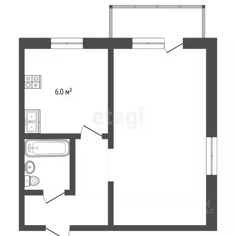 1-к кв. Забайкальский край, Чита ул. Труда, 5 (30.4 м) - Фото 2