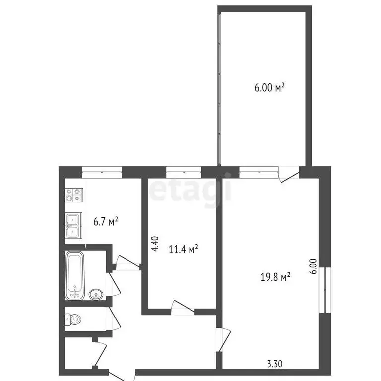 3-комнатная квартира: Нальчик, улица Кирова, 3 (60 м) - Фото 1