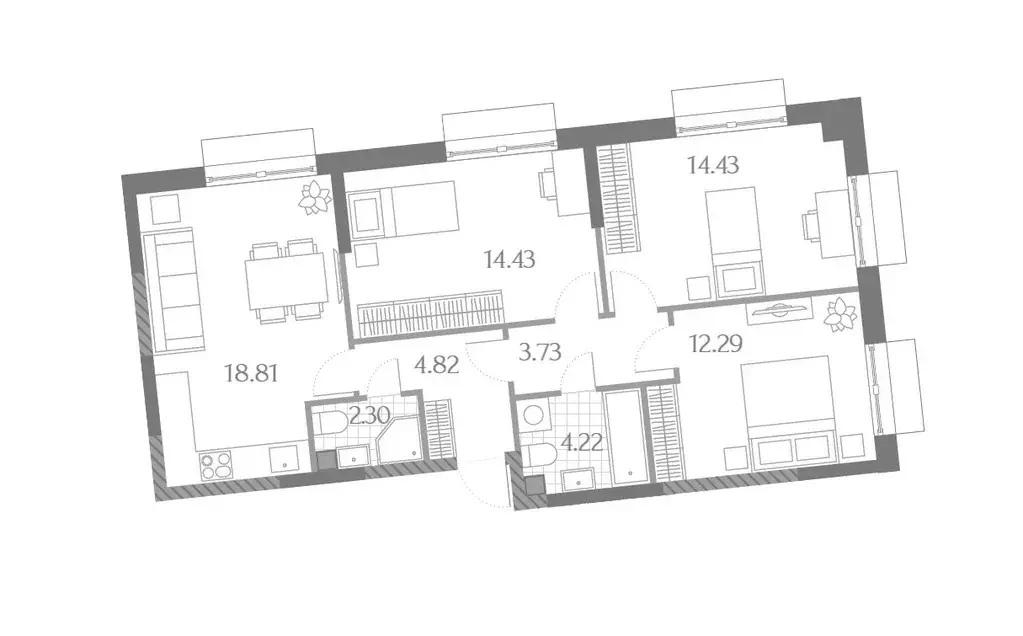 Продаётся 3-к квартира, 75.03 м - Фото 0