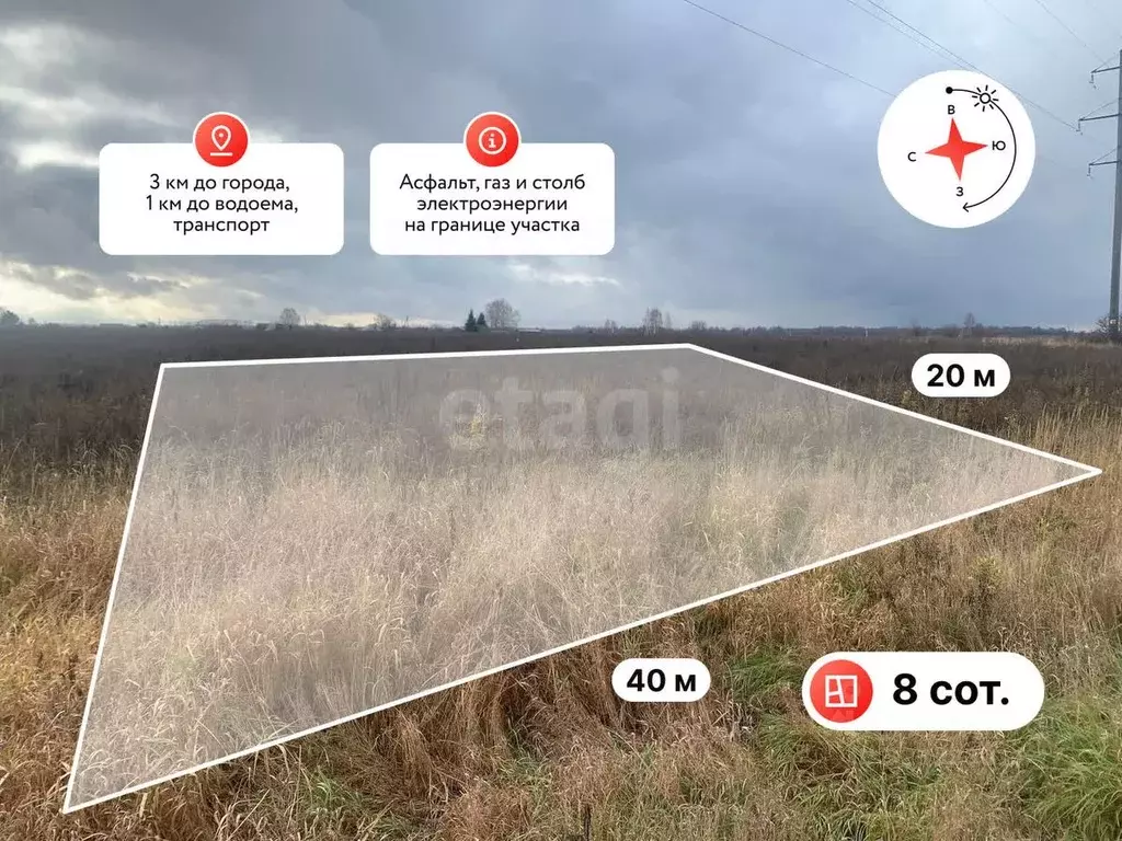 Участок в Костромская область, Костромской район, Шунгенское с/пос, д. ... - Фото 1