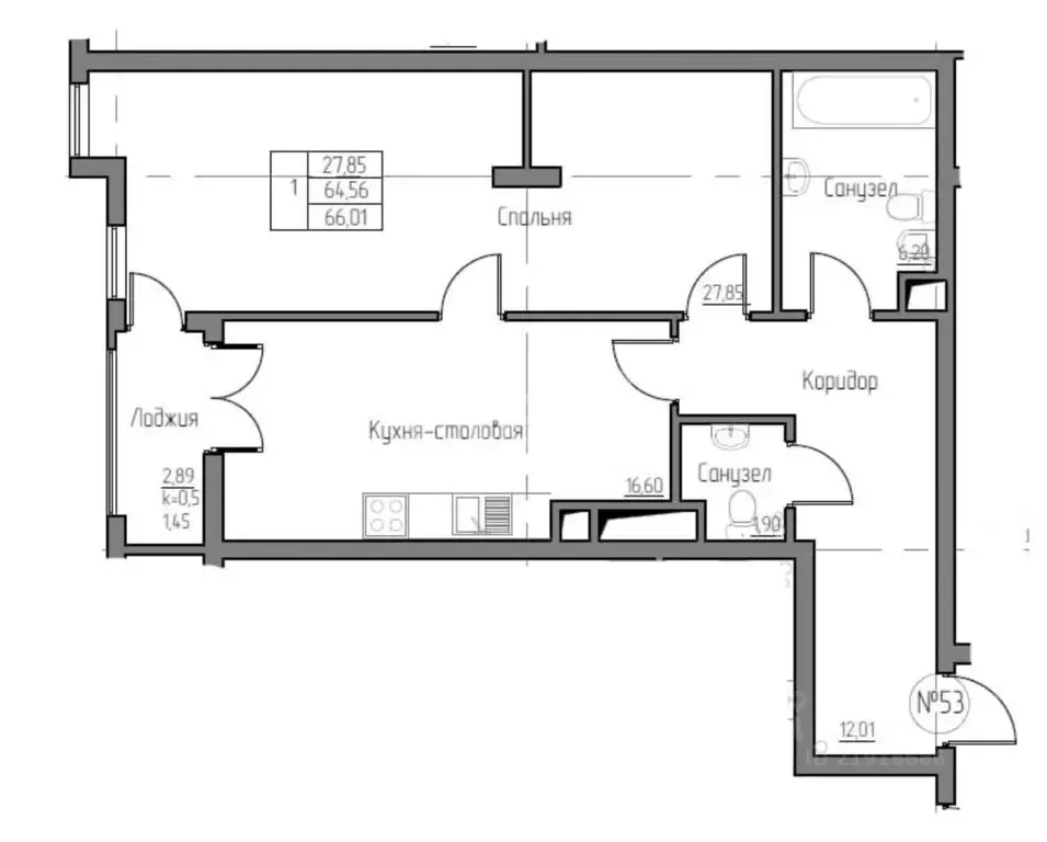 2-к кв. Калининградская область, Калининград просп. Калинина, 111 ... - Фото 1