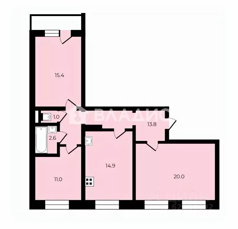 3-к кв. Санкт-Петербург просп. Королева, 45К1 (78.7 м) - Фото 2