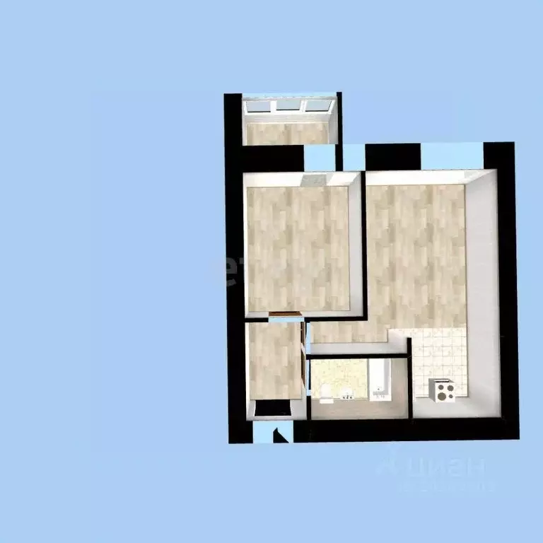 1-к кв. Башкортостан, Уфа ул. Природная, 24 (39.04 м) - Фото 2