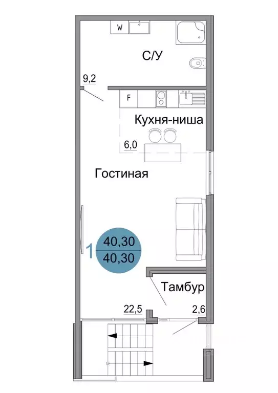 1-к кв. Крым, Керчь Белый город жилой комплекс (40.3 м) - Фото 0