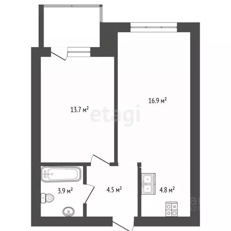 2-к кв. Архангельская область, Архангельск просп. Ломоносова, 107 ... - Фото 2