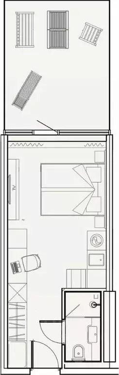 Студия Санкт-Петербург Камышовая ул., 25 (26.15 м) - Фото 0