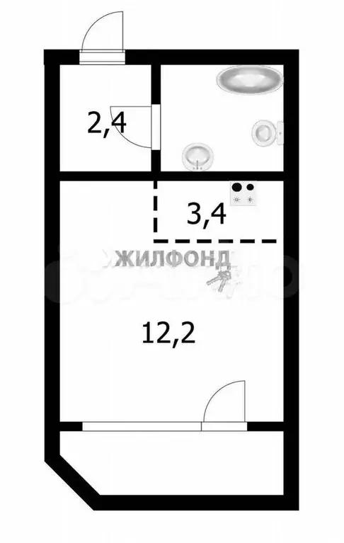 Квартира-студия, 18,8 м, 7/17 эт. - Фото 0