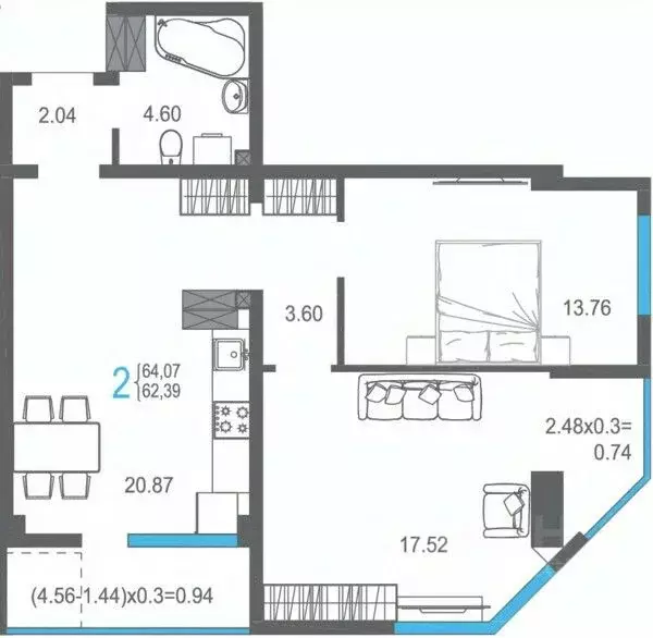 2-к кв. Крым, Ялта ул. Кирова, 155Ак2 (64.07 м) - Фото 0