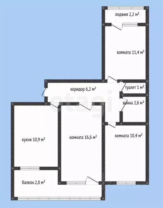 3-к кв. Краснодарский край, Новороссийск ул. Видова, 173 (67.3 м) - Фото 1