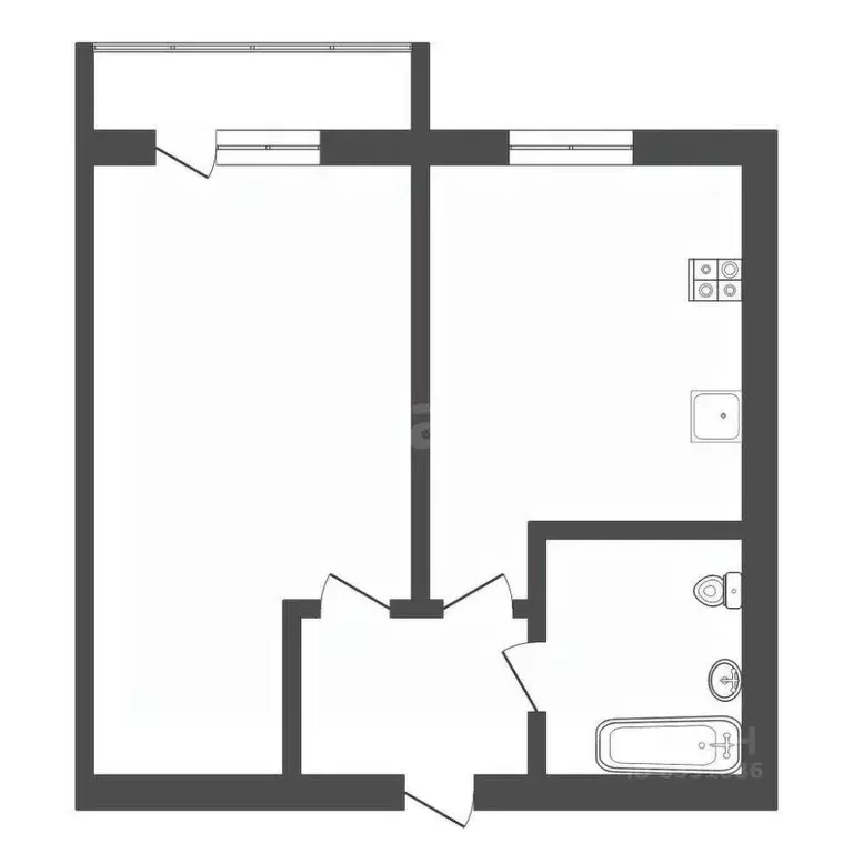 1-к кв. Тульская область, Тула городской округ, д. Харино ул. ... - Фото 1