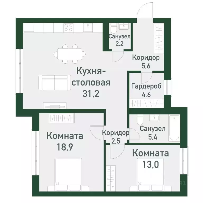 2-к кв. Челябинская область, Челябинский городской округ, пос. ... - Фото 0