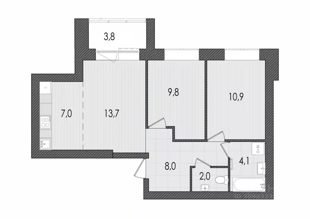 3-к кв. Кировская область, Киров ул. Капитана Дорофеева, 22 (59.3 м) - Фото 1