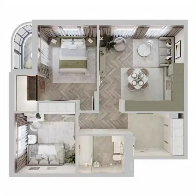 2-к кв. Омская область, Омск Кемеровская ул. (66.16 м) - Фото 1