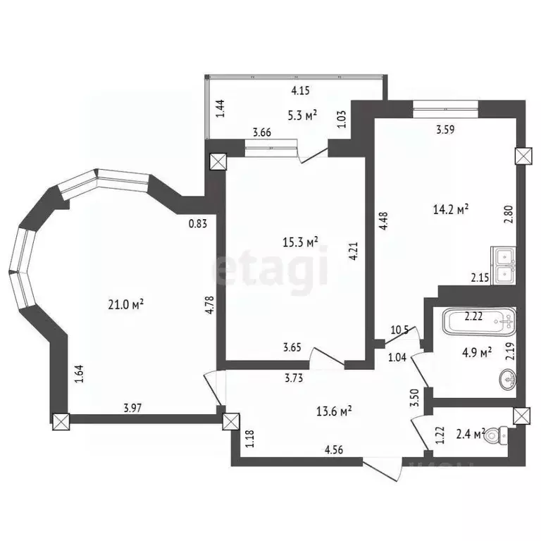 2-к кв. Ростовская область, Батайск ул. Половинко, 280/2 (73.0 м) - Фото 2