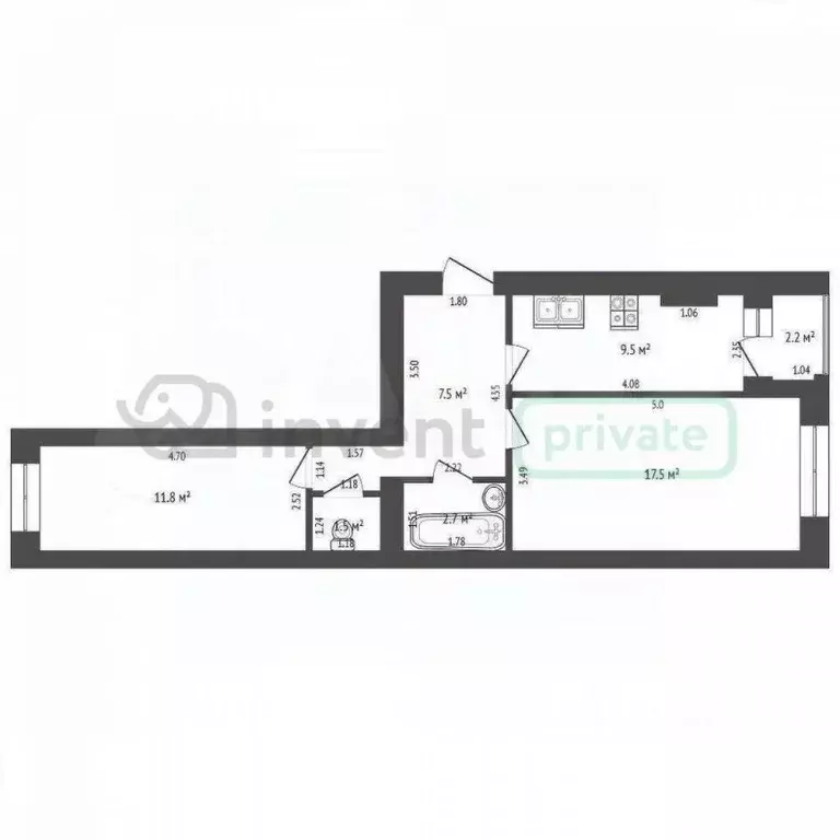 2-к кв. Калининградская область, Калининград ул. Маршала Новикова, 11 ... - Фото 2