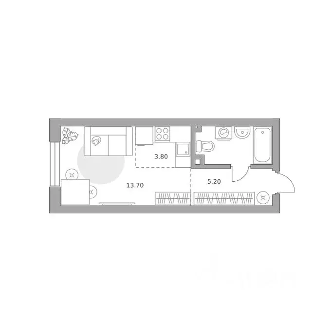 Студия Башкортостан, Уфа Зеленая Роща жилрайон, Лесная Симфония жилой ... - Фото 1