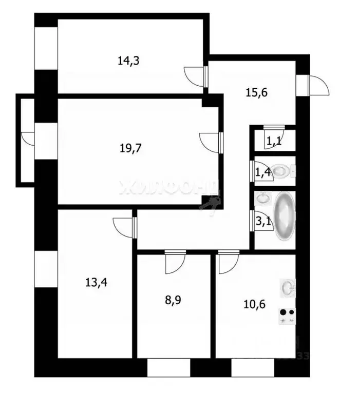 4-к кв. Новосибирская область, Новосибирск ул. Бурденко, 21 (88.7 м) - Фото 0