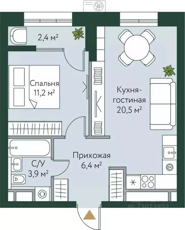 1-к кв. Волгоградская область, Волгоград Новосибирская ул., 74 (44.4 ... - Фото 0