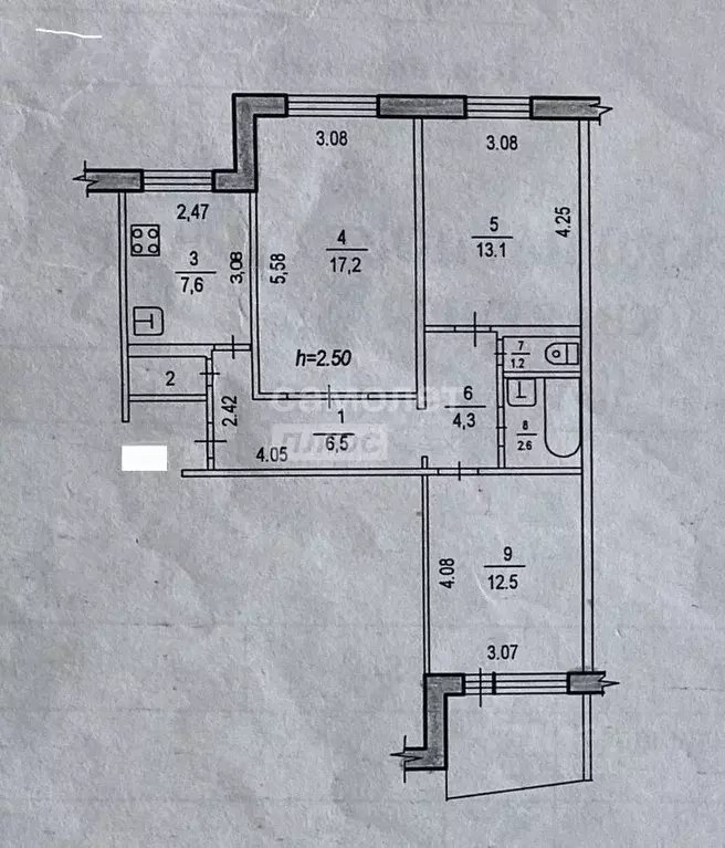 3-к кв. Хабаровский край, Хабаровск Ленинградская ул., 10 (66.1 м) - Фото 2