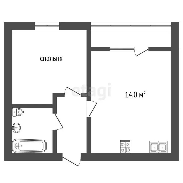 1-комнатная квартира: Ялуторовск, улица Свободы, 236 (31.7 м) - Фото 1