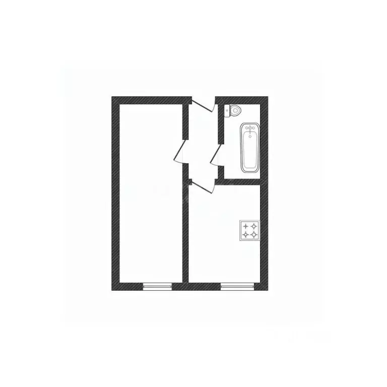 1-к кв. Белгородская область, Вейделевка рп ул. Мира, 67А (29.2 м) - Фото 2