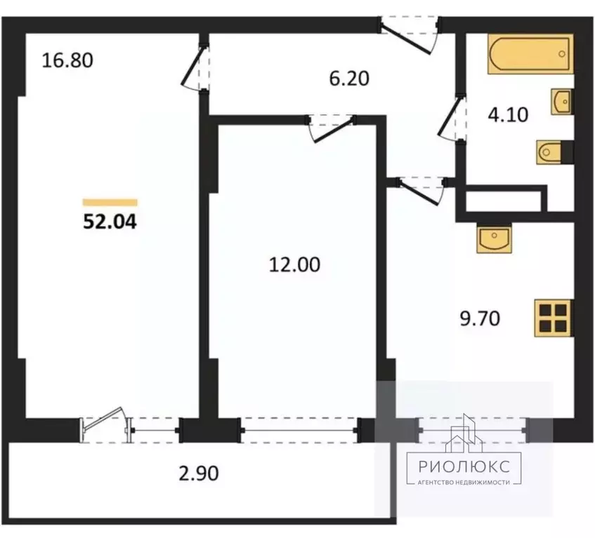 2-к кв. Челябинская область, Челябинск Университетская Набережная ул., ... - Фото 2