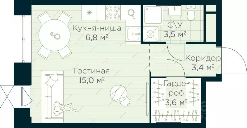 Студия Башкортостан, Уфа Глумилино жилрайон, Урман Сити жилой комплекс ... - Фото 0