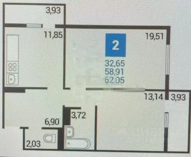 2-к кв. Краснодарский край, Анапа ул. Ленина, 231 (61.0 м) - Фото 2