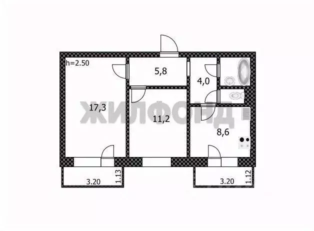 2-к кв. Белгородская область, Белгород ул. Щорса, 62 (52.7 м) - Фото 1