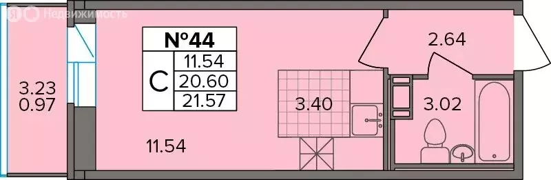 Квартира-студия: деревня Новое Девяткино, Лесная улица, 19 (21.57 м) - Фото 1