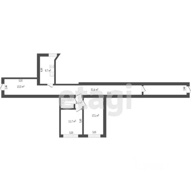 2-к кв. Крым, Симферополь ул. Севастопольская (45.7 м) - Фото 1