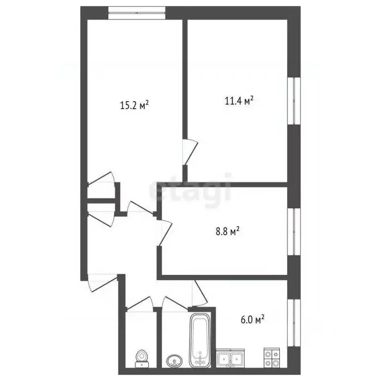 3-к кв. Калужская область, Калуга пер. Малинники, 7к1 (50.0 м) - Фото 1