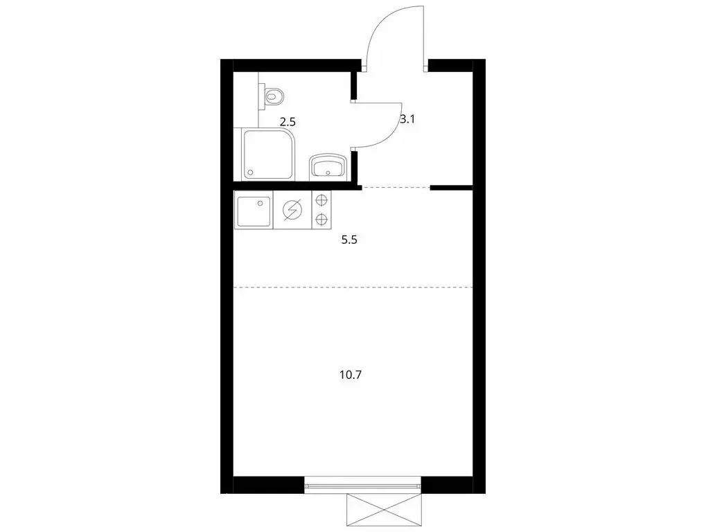 Квартира-студия: посёлок Ильинское-Усово, ЖК Ильинские Луга (21.8 м) - Фото 1