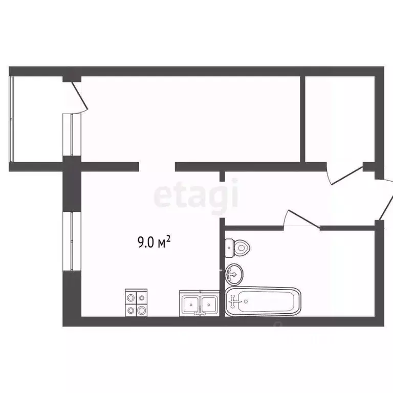 1-к кв. Ямало-Ненецкий АО, Пуровский район, Уренгой пгт, 3-й мкр 32А ... - Фото 2