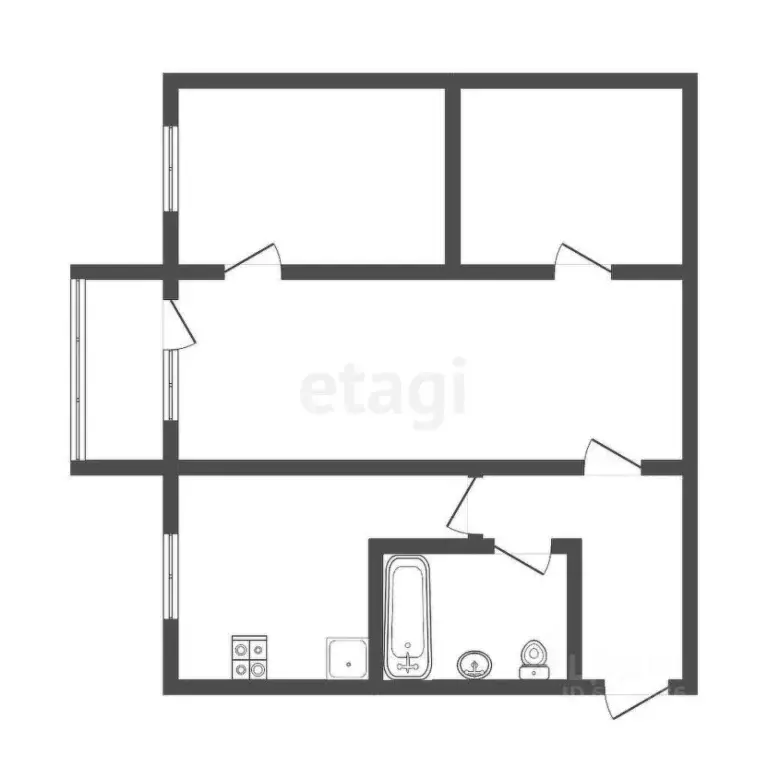 2-к кв. Тульская область, Тула ул. Калинина, 79Б (45.8 м) - Фото 0