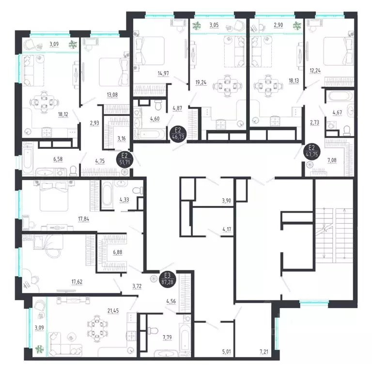 2-к кв. Тульская область, Тула  (87.28 м) - Фото 2