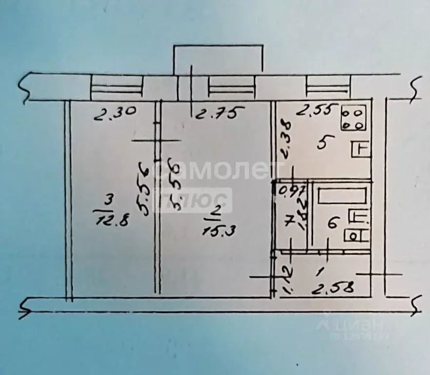 2-к кв. Липецкая область, Липецк ул. Гагарина, 51/3 (41.9 м) - Фото 2