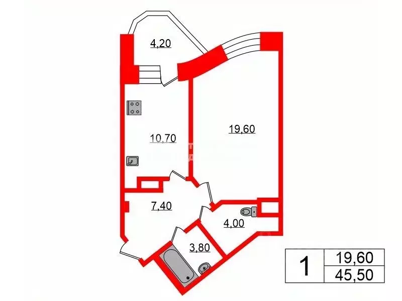 1-к кв. Санкт-Петербург Малая Десятинная ул., 11 (45.5 м) - Фото 1