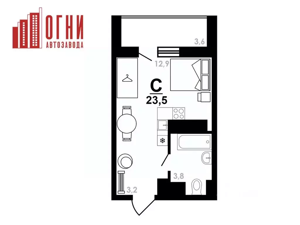 Студия Нижегородская область, Нижний Новгород Коломенская ул., 8к4 ... - Фото 1