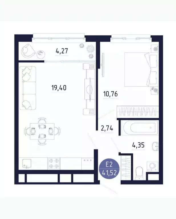 1-к кв. Тульская область, Тула ул. Щегловская засека, 4А (42.0 м) - Фото 2