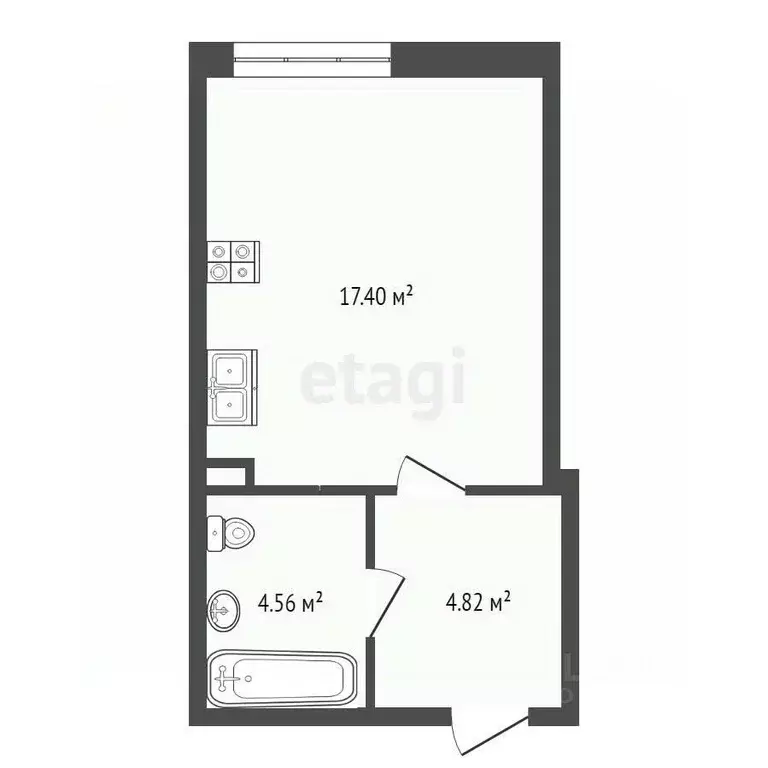 Студия Ханты-Мансийский АО, Сургут проезд Тихий, 2/1 (26.9 м) - Фото 2