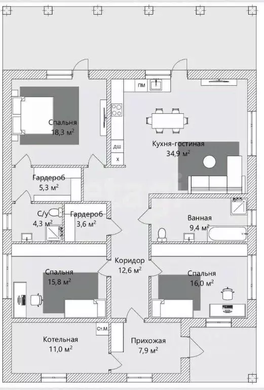 Дом в Тюменская область, Тюмень Пушкин мкр,  (160 м) - Фото 1