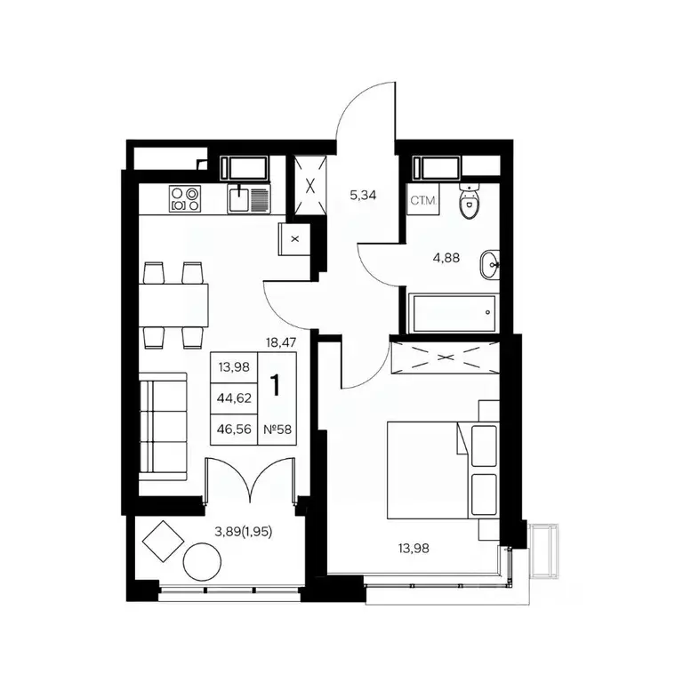 1-к кв. Калужская область, Обнинск Заовражье жилрайон, Новый город ... - Фото 0