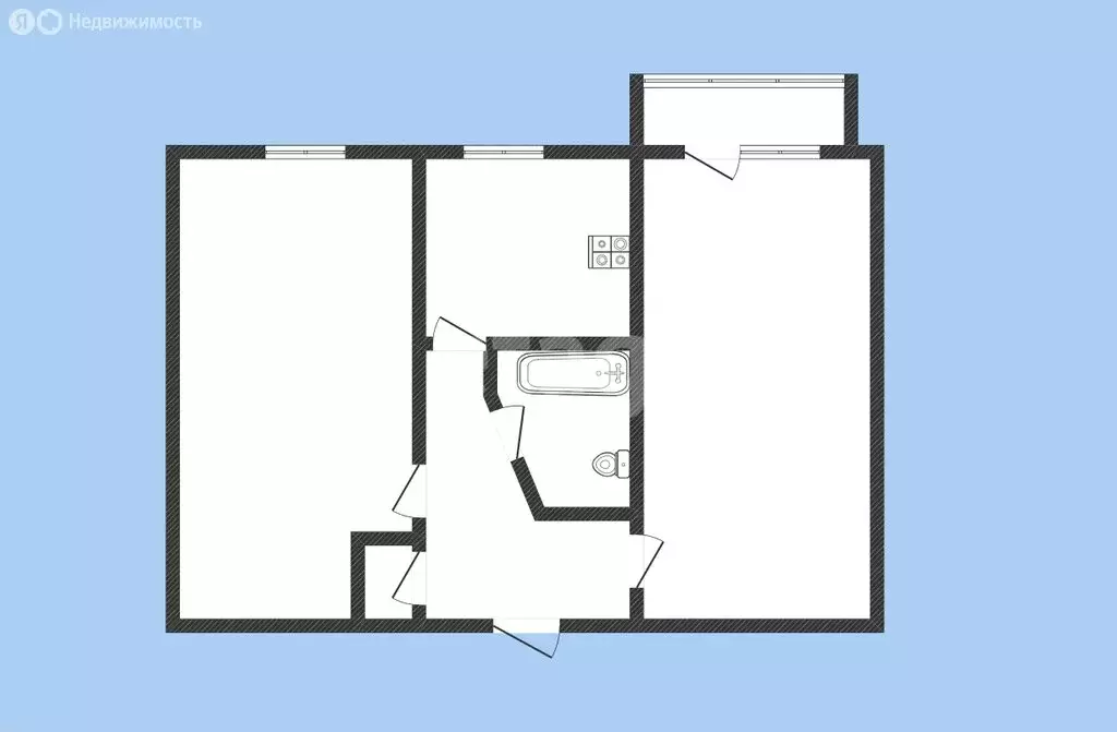 2-комнатная квартира: Черкесск, площадь Кирова, 16 (43.5 м) - Фото 1