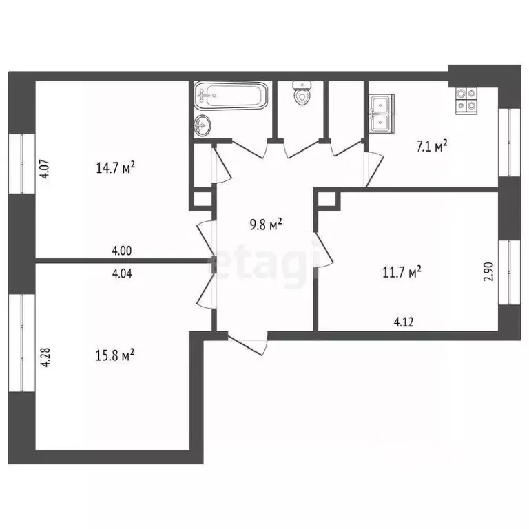 3-к кв. Ярославская область, Ярославль ул. Карла Либкнехта, 63/9 (65.0 ... - Фото 1