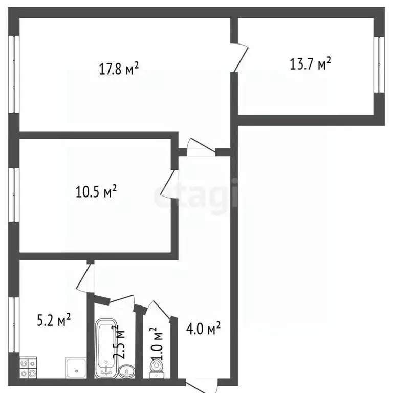3-к кв. Ростовская область, Шахты Индустриальная ул., 6 (54.7 м) - Фото 2