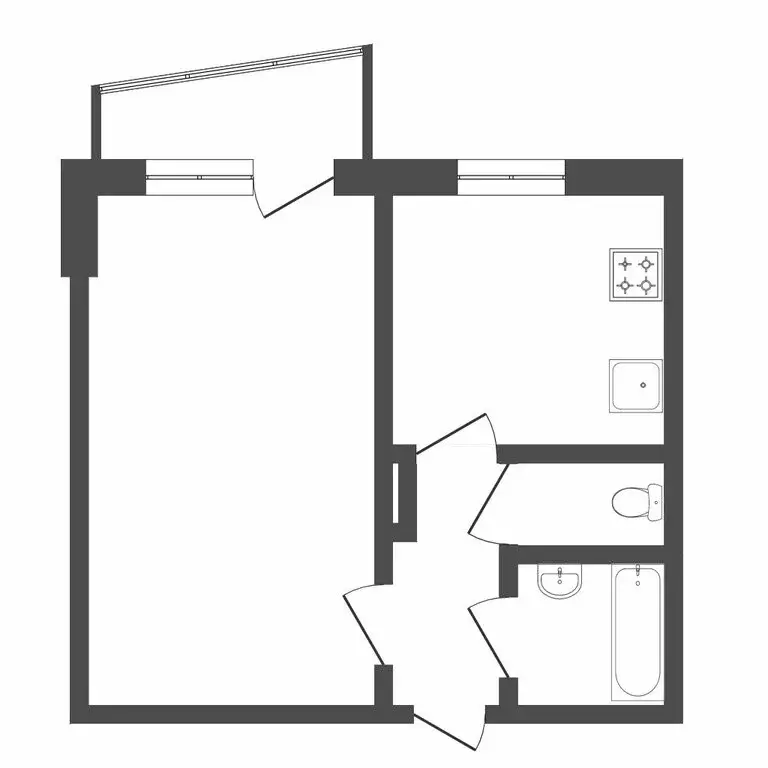 1-комнатная квартира: Тюмень, Широтная улица, 51 (33.6 м) - Фото 1